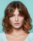 Modern bob with a middle parting and waves