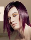 Silky hair with an intense purple hue