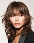 Soft shoulder length hair with thinned out bangs