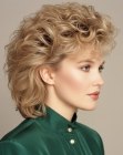 Permed 1980s hair