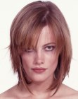 Lively haircut with a mix of different hair lengths