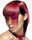 Hair with contrasting colors and various lengths