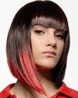 Geometrical bob with strong hair colors