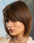 Medium long haircut with simplicity and a natural appeal