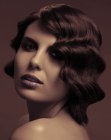 Vintage hairstyle with large finger waves