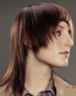 Medium length haircut with fringed sides