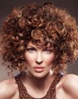 Hair with different shapes and sizes of curls