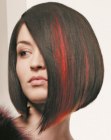 Smooth tilted bob with hair extensions