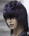 Goth look for hair with black and purple shades