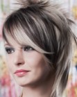 Medium length haircut with layers and spikes