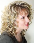 Festive shoulder length hair with spiral curls