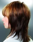 Easygoing medium long hairstyle with feathery layers