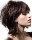 Medium length haircut with extra length in the neck