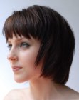 Razor cut bob with soft cutting lines