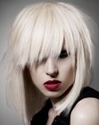 Platinum blonde punk hair with choppy texture