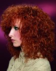 Curly perm for shoulder length red hair