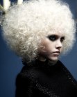 Platinum blonde Afro hairstyle