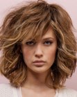 Shoulder length hairstyle with volume for thick hair