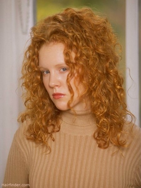 Long strawberry red hair