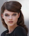 Vintage hair with rounded sides and folded bangs