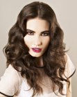 Long layered hairstyle with retro elements