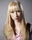 Long Asian inspired hair with wide bangs