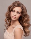 Classic hairstyle with thick romantic waves