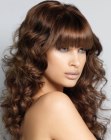 Brown hair with light and bouncy curls