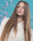 Waist long hair with irregular lengths