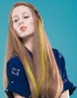 Very long hair with yellow accent strands
