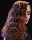 Long red hair with finger waves
