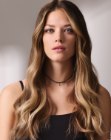 Dark blonde hair with hazelnut highlights