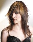 Sleek hair with tapering and feathered tips