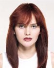 Casual long style for red hair