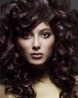 Long hair with volume and satiny curls