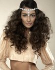 Wedding style for long curly hair