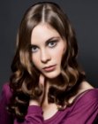 Chestnut brown hair with a high-gloss finish