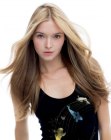 Natural style for very long dark blonde hair