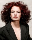 Red hair with large well defined curls