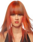 Long hair with shades of blonde, red and copper