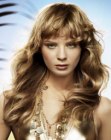 Long hairstyle with graceful waves and curls