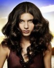 Dark brunette hair with rolling waves