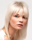 Long and easy to wear platinum blonde bob