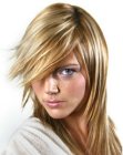 Long hairstyle with layers and slithered ends