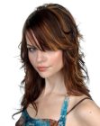 Long layered hairstyle with waves