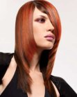 Long and sleek hair with tapered sides