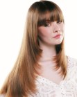 Long hairstyle with extensions and tapered sides