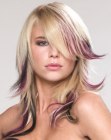 Blonde hair with extensions for color effects