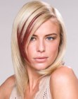 Blonde hair with colored hair pieces