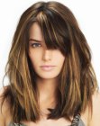 Long hairstyle with hair attachments that look natural